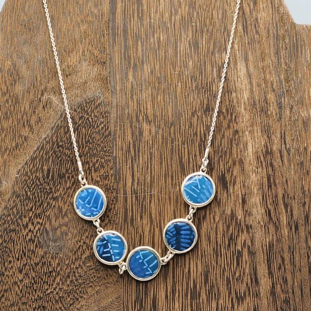 An original Baroni Designs blue disc necklace.   Collar  See pics Japanese